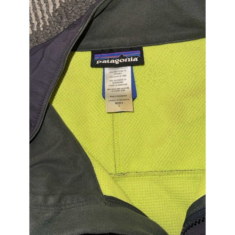 Patagonia Polartec Windbloc Jacket Mens Large Black Gray Softshell Full Zip Adze - Picture 2 of 6